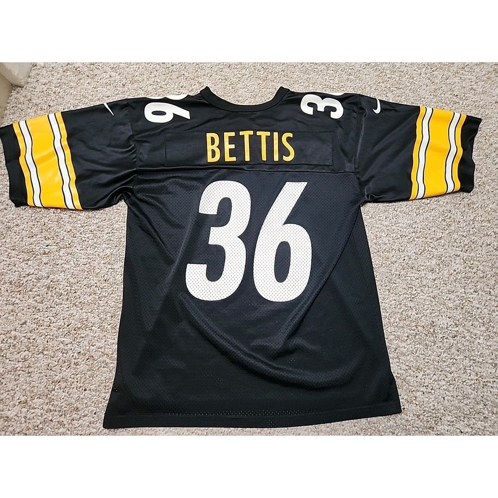 Vintage Pittsburgh Steelers Jersey Mens Large Black NFL Football Nike Bettis 36